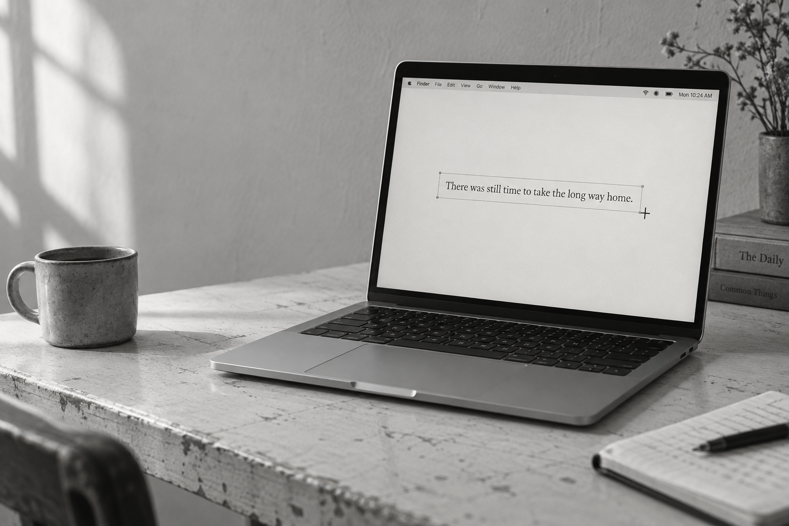 Lift: selecting otherwise-unselectable text on a MacBook screen